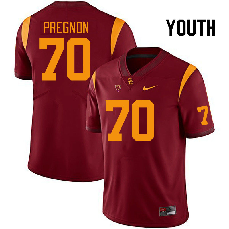 Youth #70 Emmanuel Pregnon USC Trojans College Football Jerseys Stitched Sale-Cardinal